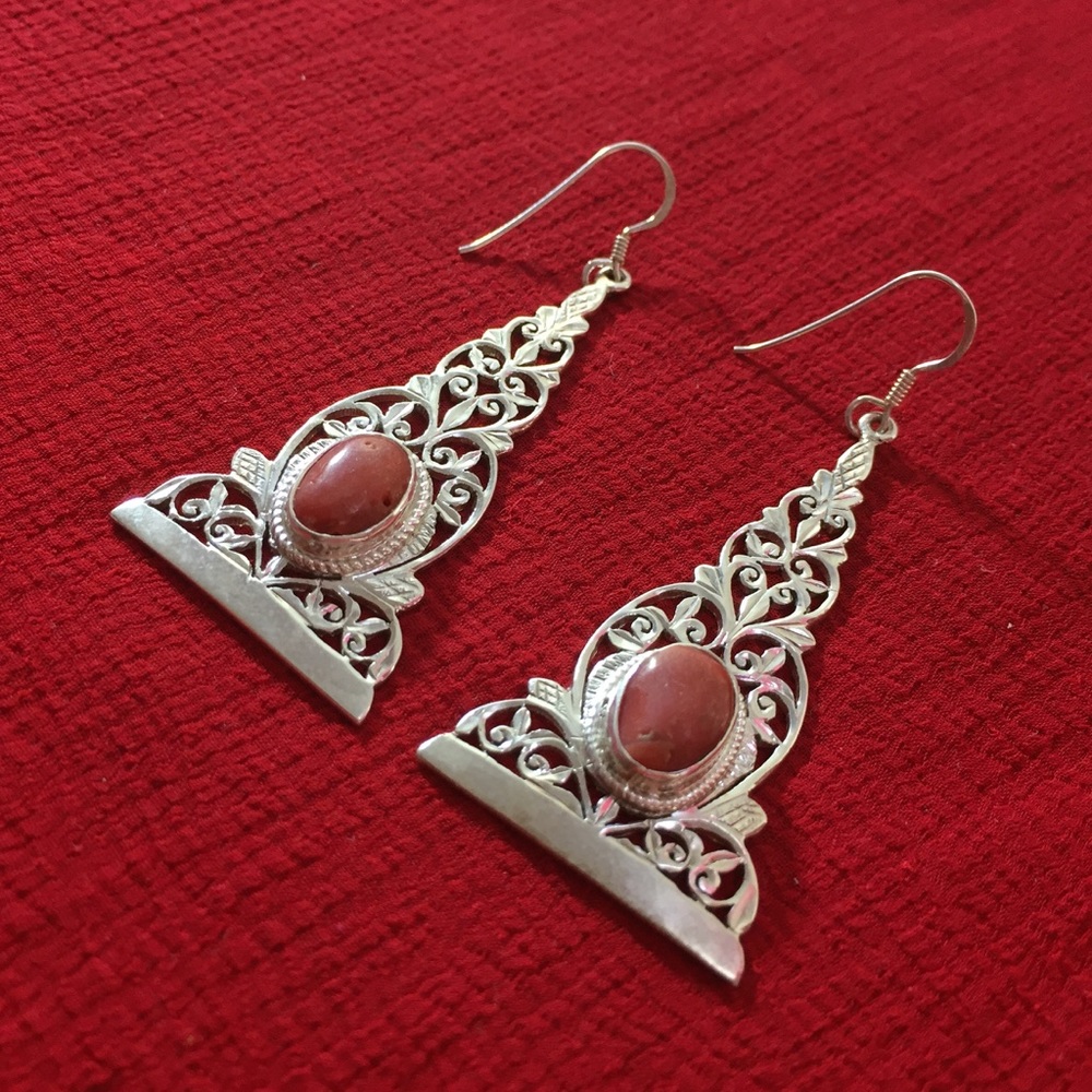Handcrafted 925 stamped sterling silver earrings